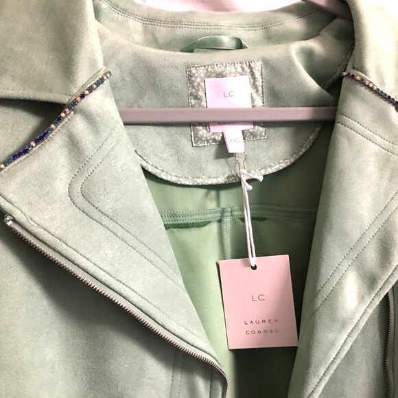 Rhinestone Moto Jacket - One of a Kind - New Large up to 44 Bust jac1 - Picture 3 of 3